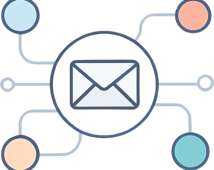 Diagram representing email marketing automation workflows and customer engagement