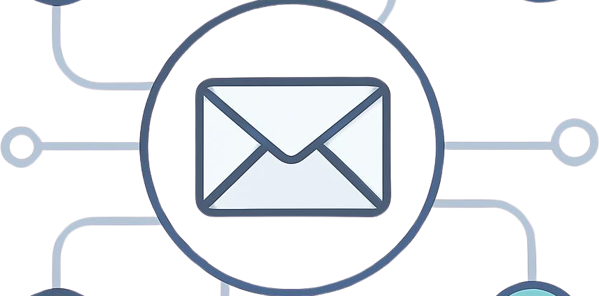 Diagram representing email marketing automation workflows and customer engagement