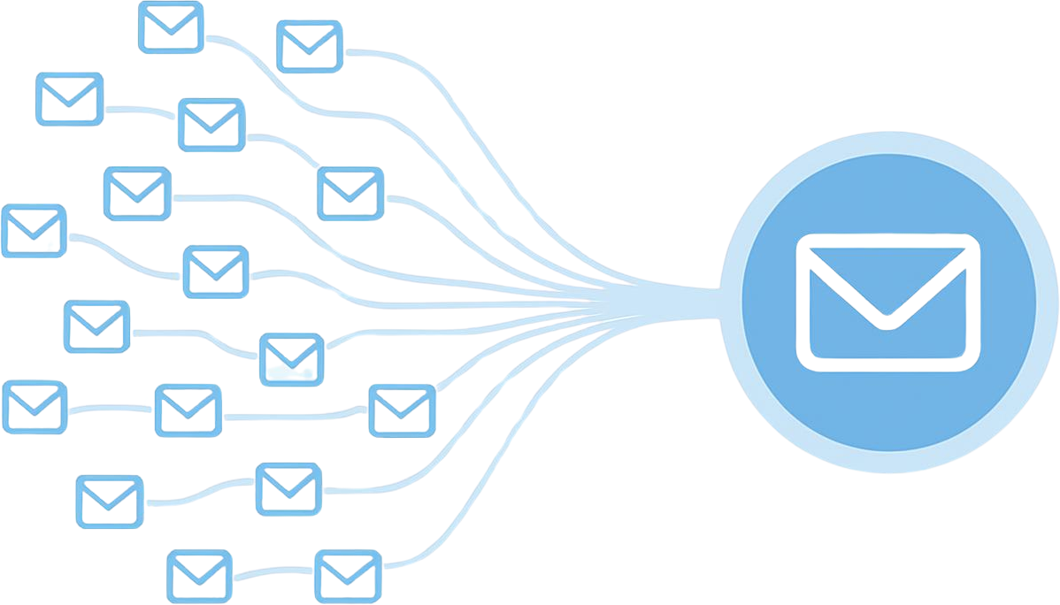 A professional illustration of a growing email network, symbolizing how to build your first 1,000 subscribers without spending a dime.