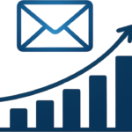 Illustration of an envelope above a growing bar chart representing the journey of how to get your first 1000 email subscribers.