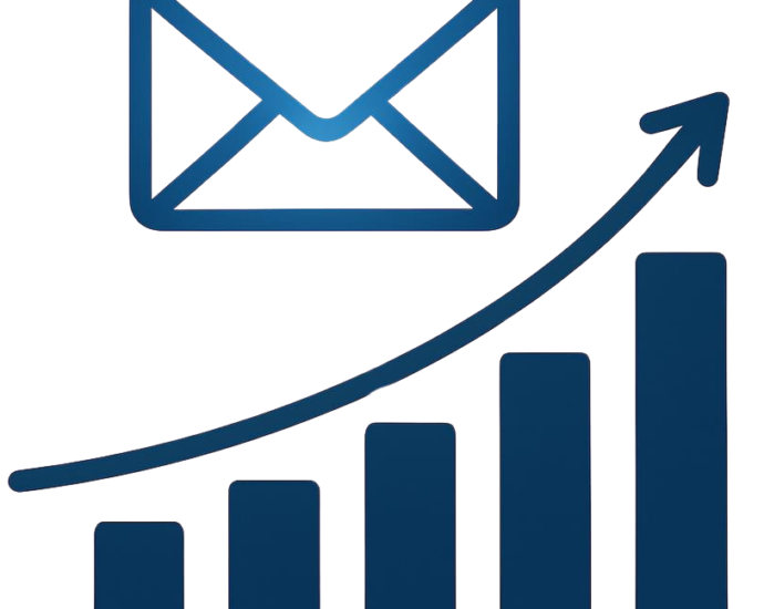 Illustration of an envelope above a growing bar chart representing the journey of how to get your first 1000 email subscribers.