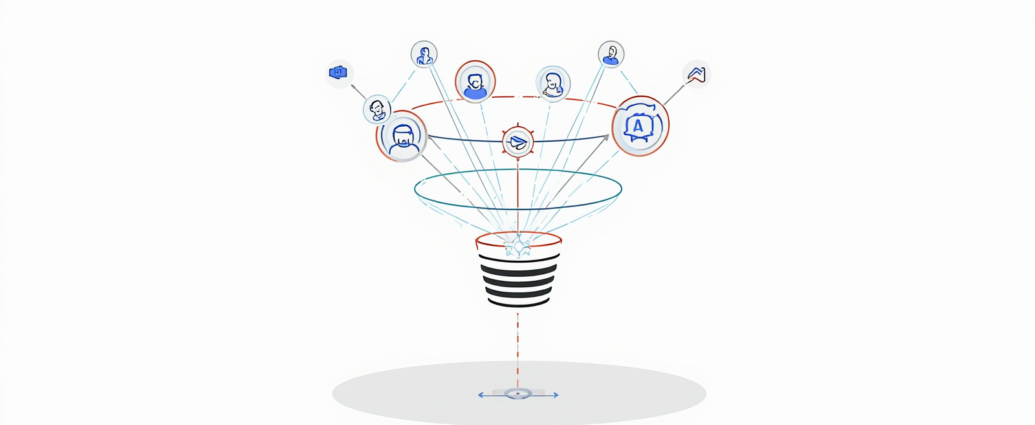 Modern digital funnel illustration representing effective lead generation techniques and customer acquisition
