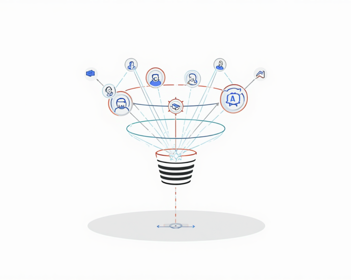 Modern digital funnel illustration representing effective lead generation techniques and customer acquisition