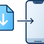An illustration showing a file being downloaded to a smartphone, representing simple lead magnet ideas for beginners.