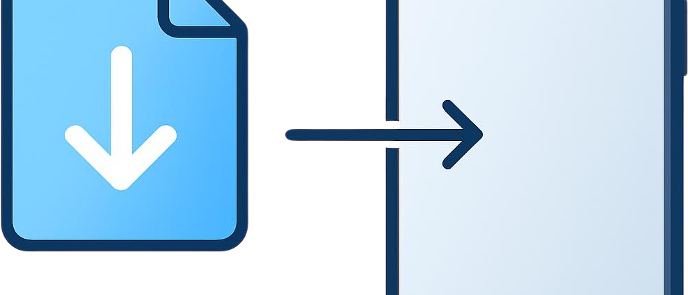 An illustration showing a file being downloaded to a smartphone, representing simple lead magnet ideas for beginners.