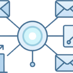 A professional diagram representing various tools to automate email marketing campaigns for business growth.