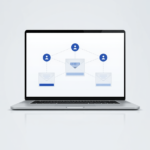 A sleek laptop screen showing a network of connections, representing the power of top-rated email marketing automation tools.