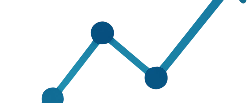 A simple blue upward line chart symbolizing the steady growth that comes when learning how to start affiliate marketing with no followers.