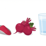 Beet root powder benefits for stamina and energy featuring fresh beets and a glass of water on a clean background