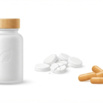 Fast dissolving nitric oxide lozenges vs pills comparison featuring dissolvable tablets, capsules, and a supplement bottle on a clean background