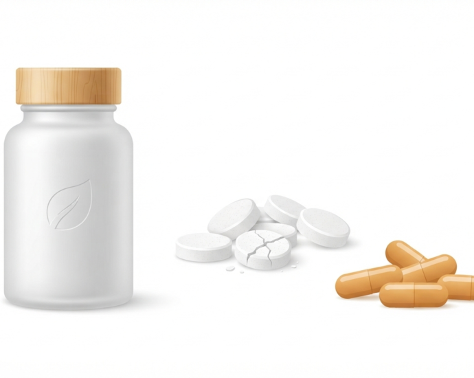 Fast dissolving nitric oxide lozenges vs pills comparison featuring dissolvable tablets, capsules, and a supplement bottle on a clean background