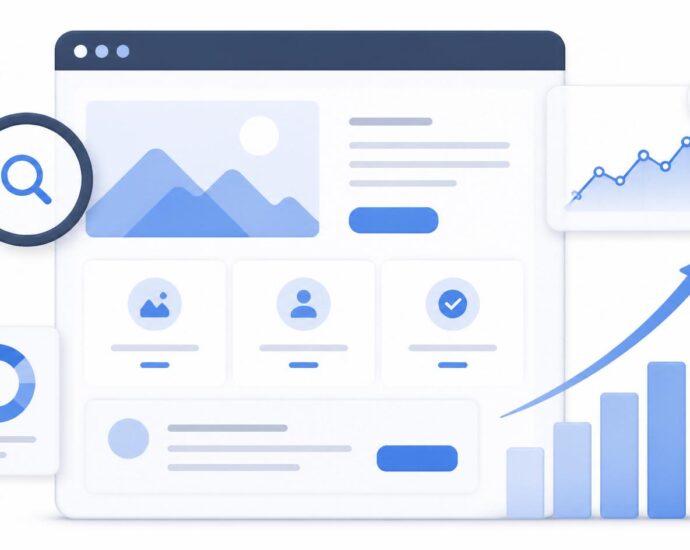 A visual representation of FunnelCockpit tips for better SEO on your landing pages to improve search rankings.