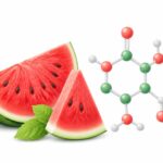 L-citrulline vs l-arginine for blood flow effectiveness with fresh watermelon and molecular structure