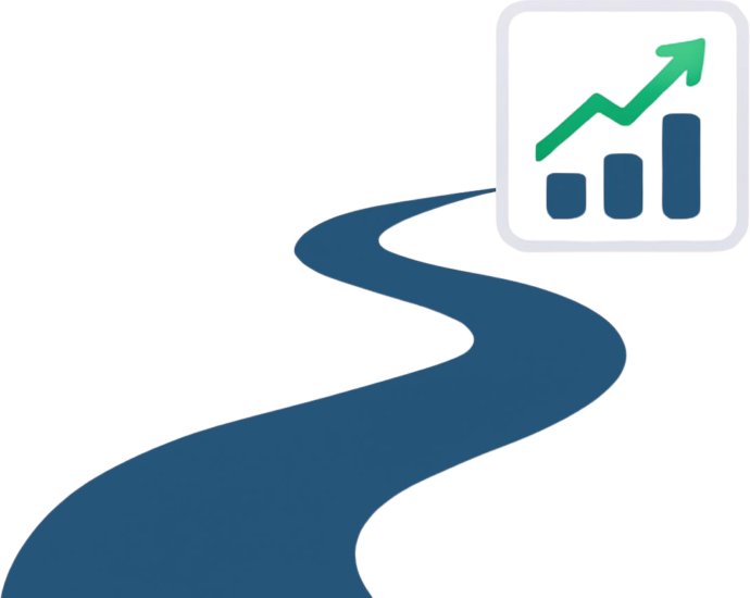Minimalist illustration showing a growth path for those learning how to start affiliate marketing with no following.